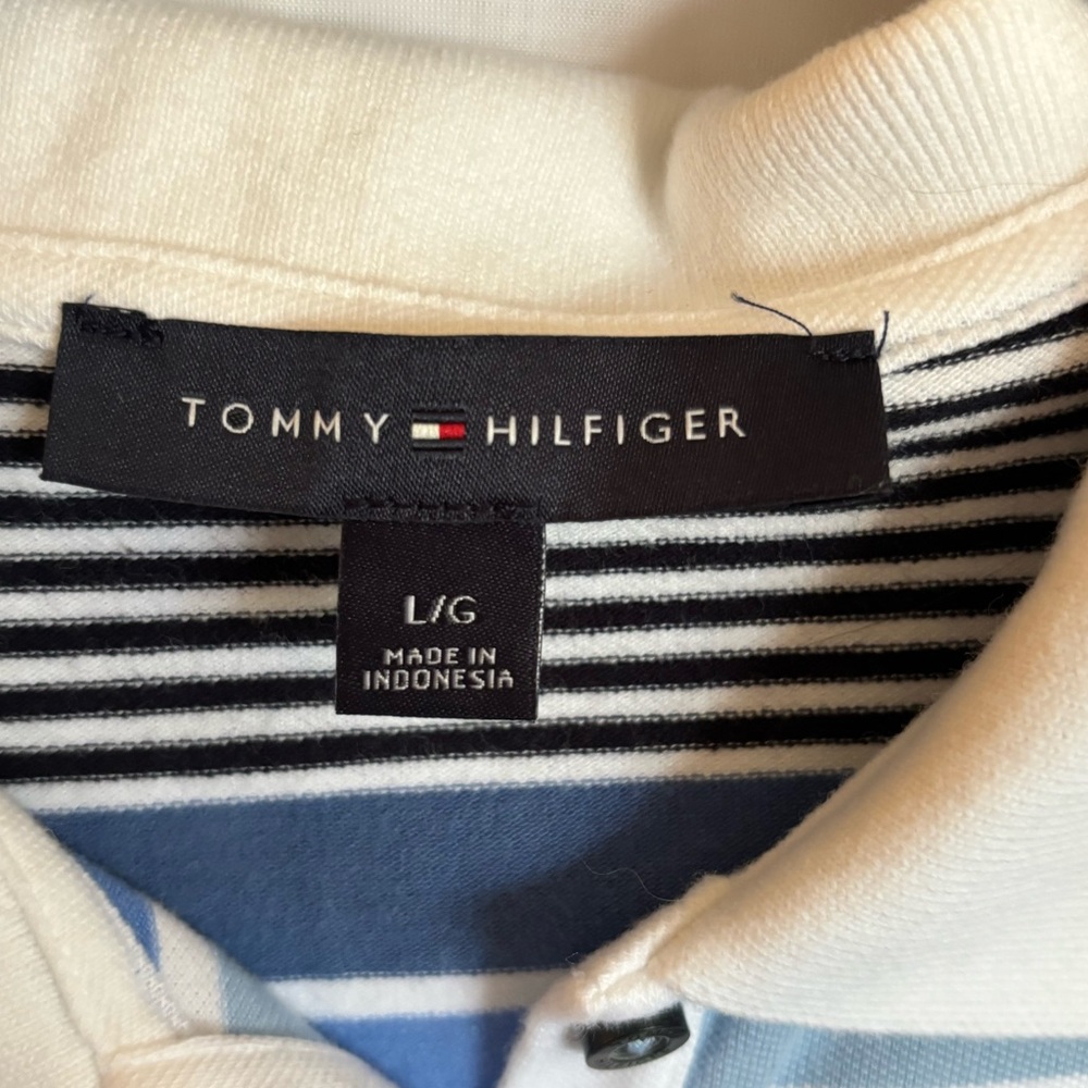 Tommy Hilfiger Boys Striped Polo‎ Shirt Size Large - Picture 4 of 7